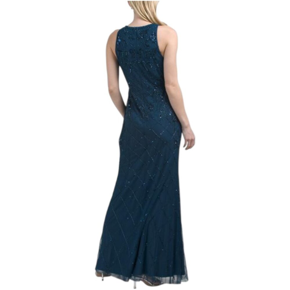 ADRIANNA PAPELL Sleeveless Beaded Gown - Picture 2 of 5